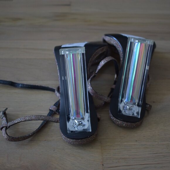 Topshop Women's Sparkly Perspex Block High Heel Sandals - Picture 8 of 9